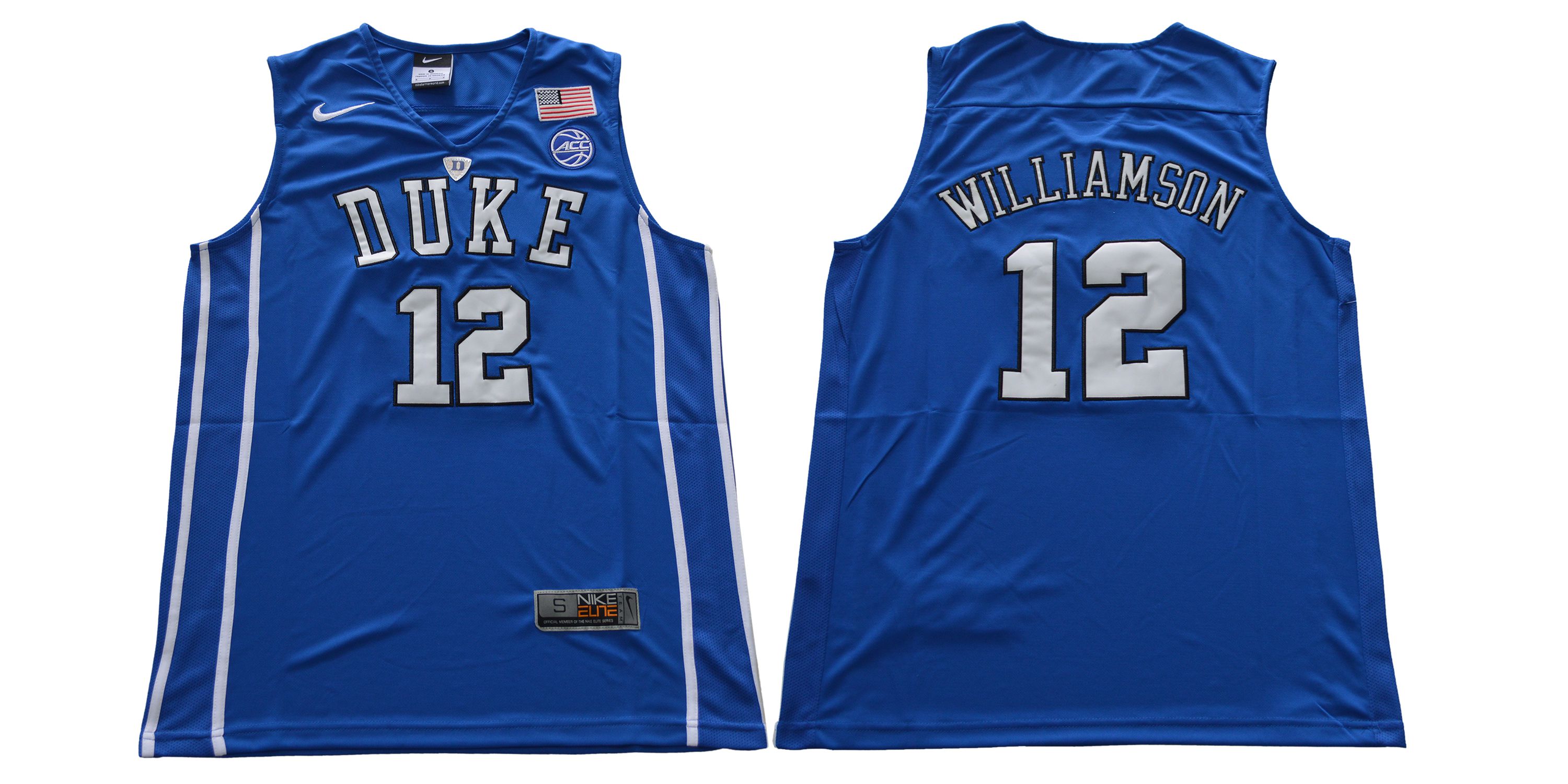 Men Duke Blue Devils 12 Williamson Blue Nike NCAA Jerseys